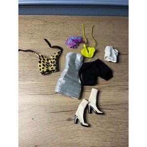 Doll Clothes Fashion Outfit Accessories Lot Dress Top Skirt Boots Bag